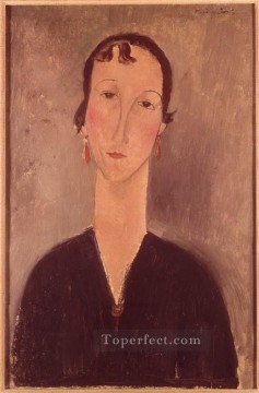 mujer con aretes Amedeo Modigliani Pinturas al óleo